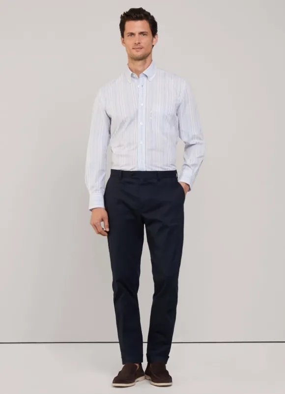 regular fit striped poplin shirt