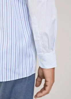 regular fit striped poplin shirt