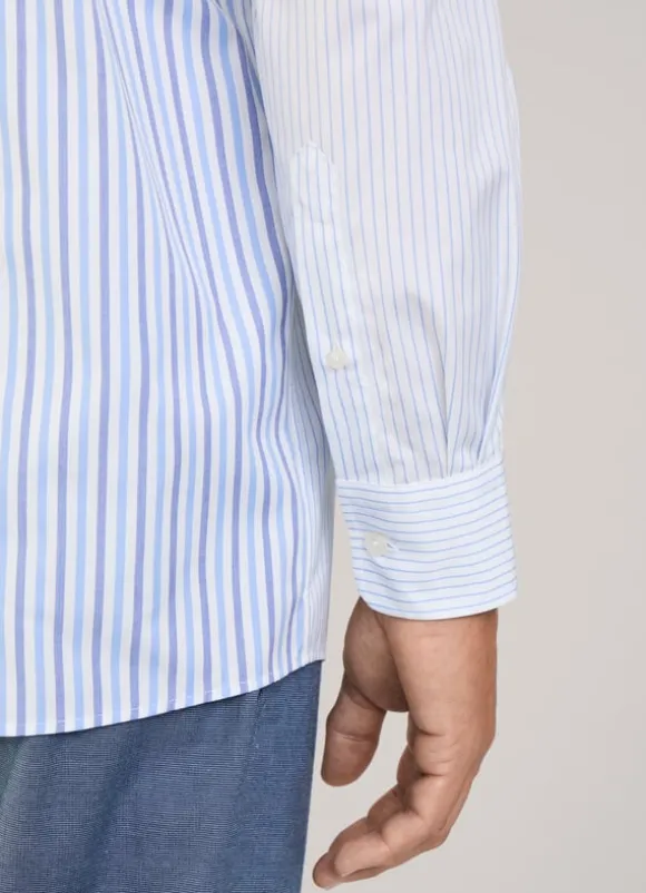 regular fit striped poplin shirt