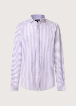 regular fit striped poplin shirt