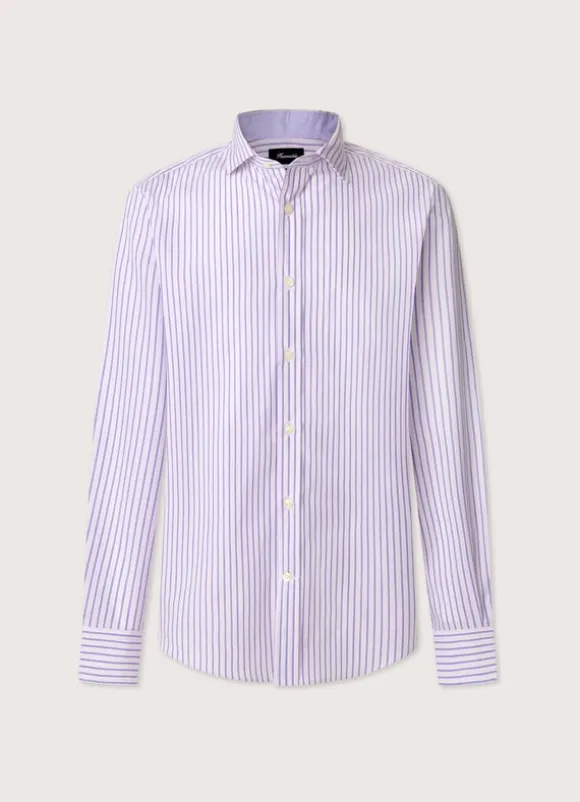regular fit striped poplin shirt
