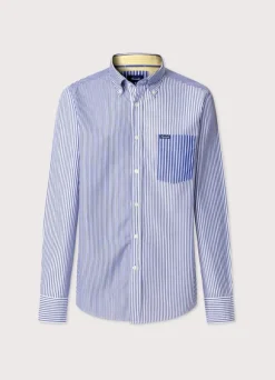 regular fit striped poplin shirt