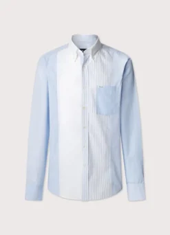 regular fit striped poplin shirt