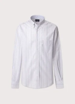 regular fit striped poplin shirt