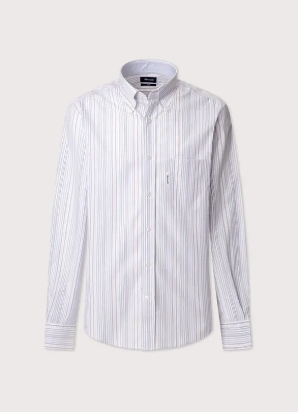 regular fit striped poplin shirt