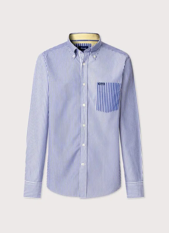 regular fit striped poplin shirt