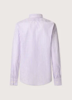 regular fit striped poplin shirt