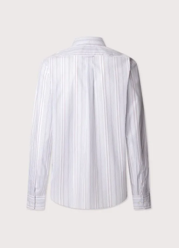 regular fit striped poplin shirt