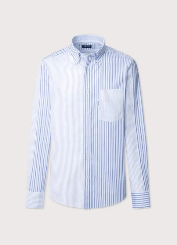 regular fit striped poplin shirt
