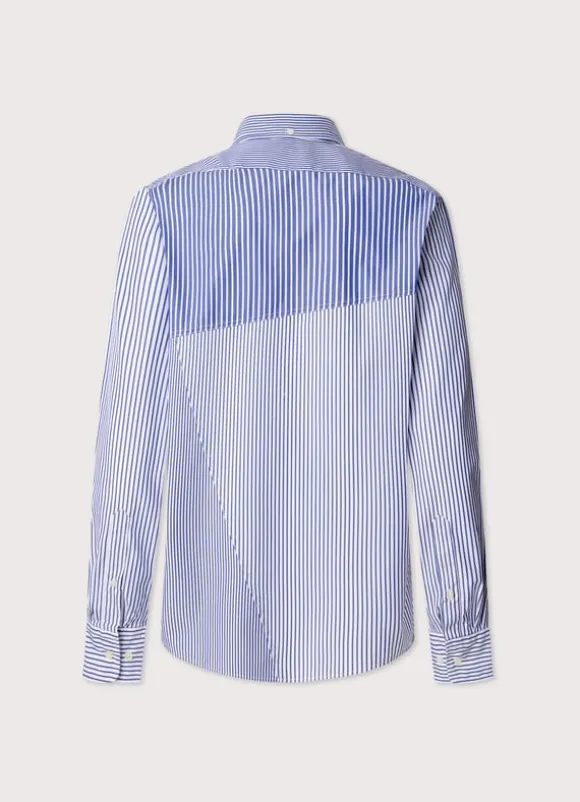 regular fit striped poplin shirt