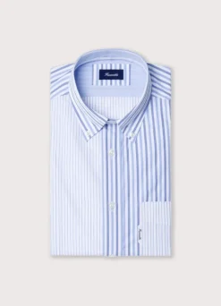 regular fit striped poplin shirt