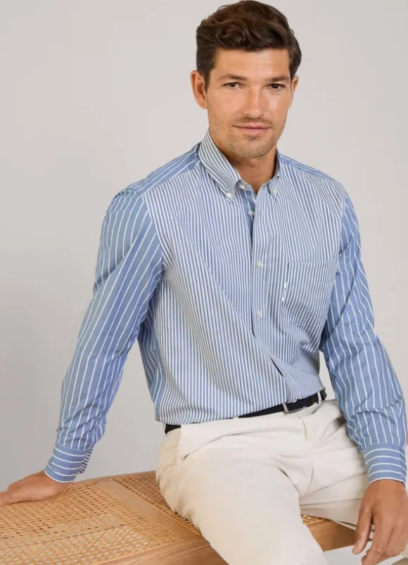 regular fit striped twill shirt