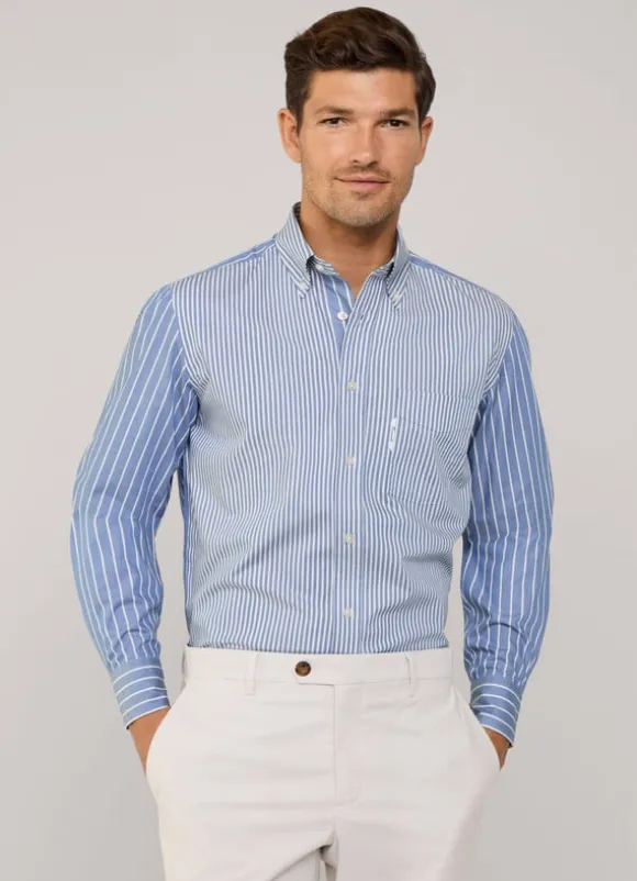 regular fit striped twill shirt
