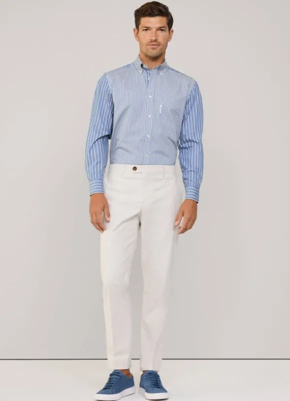 regular fit striped twill shirt