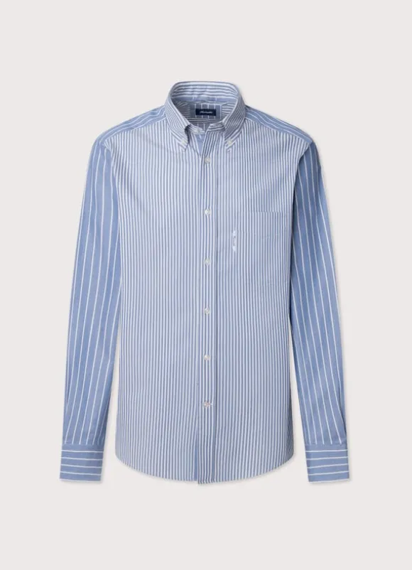 regular fit striped twill shirt