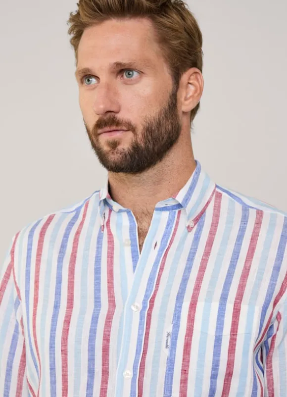 regular fit wide striped shirt
