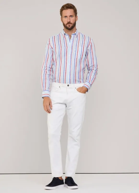 regular fit wide striped shirt