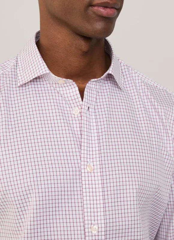 regular fit windowpane poplin shirt