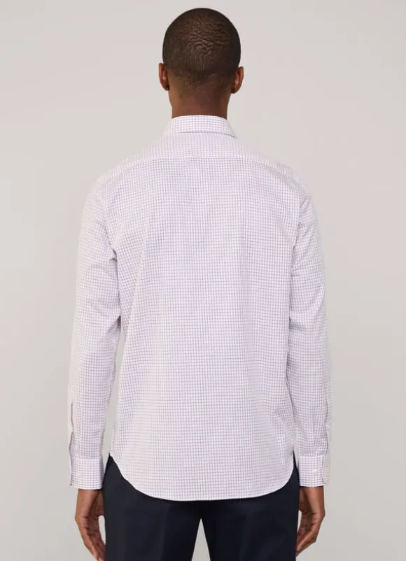 regular fit windowpane poplin shirt