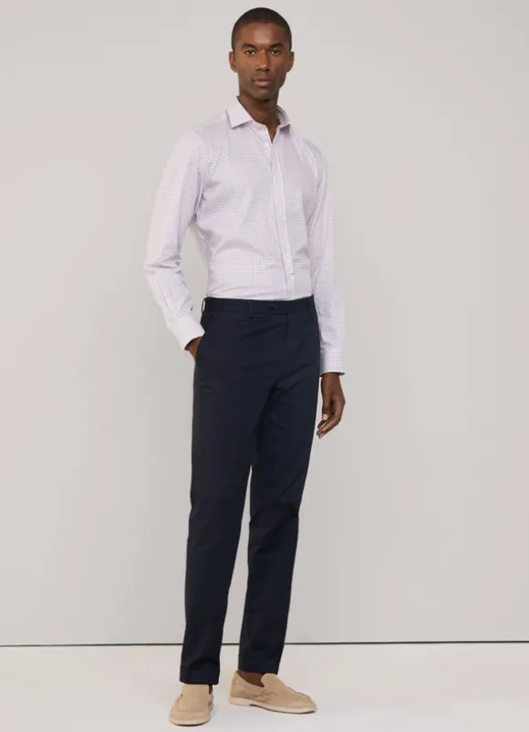 regular fit windowpane poplin shirt