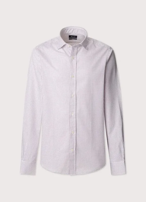 regular fit windowpane poplin shirt
