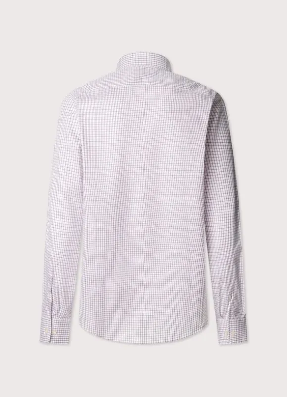 regular fit windowpane poplin shirt