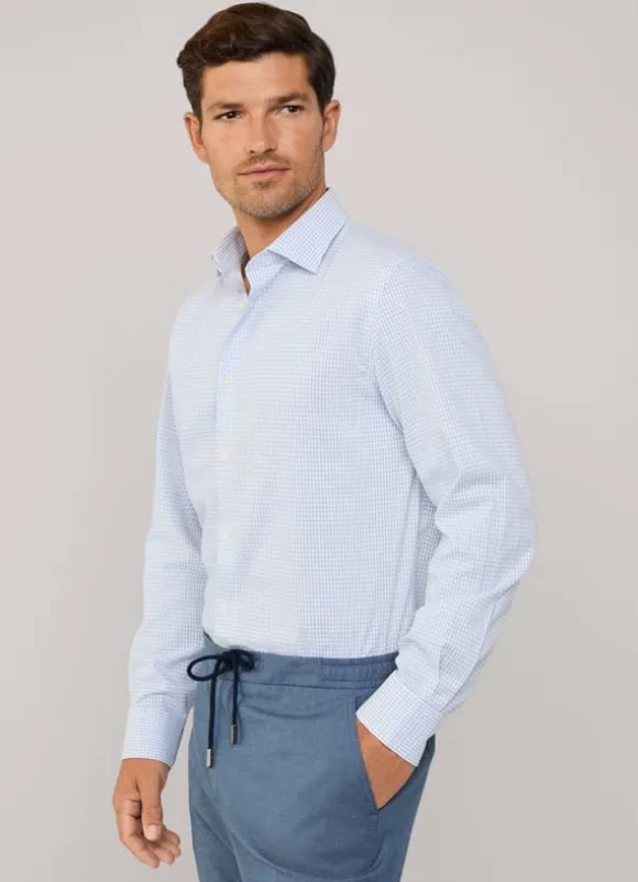 regular fit windowpane twill shirt