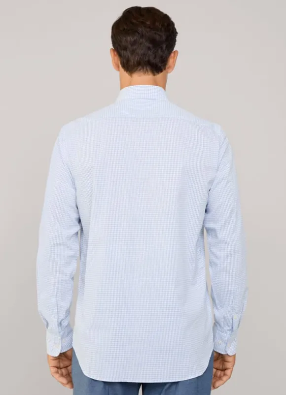 regular fit windowpane twill shirt