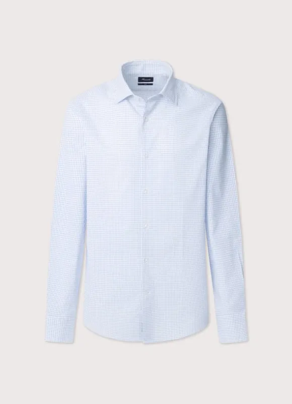 regular fit windowpane twill shirt