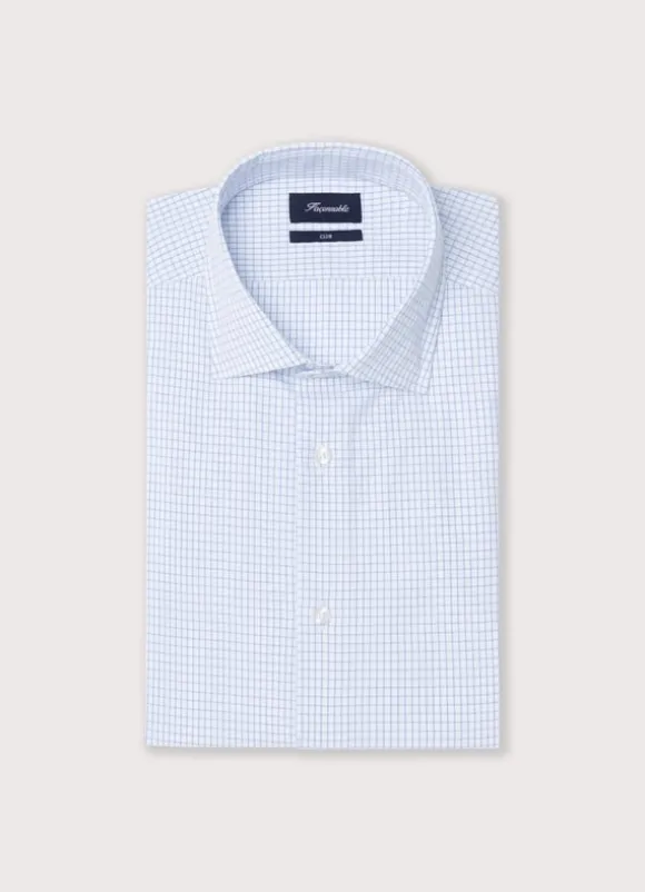 regular fit windowpane twill shirt