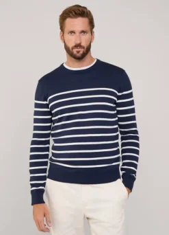 striped crew neck jumper
