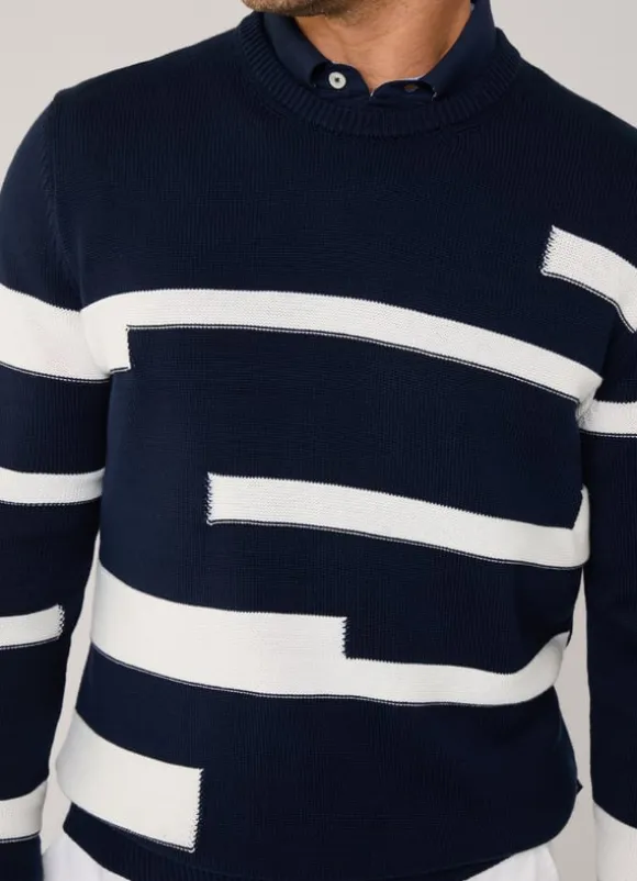 striped crew neck jumper