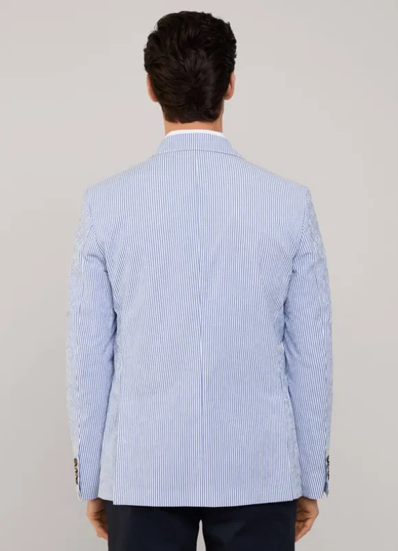 striped seersucker blazer