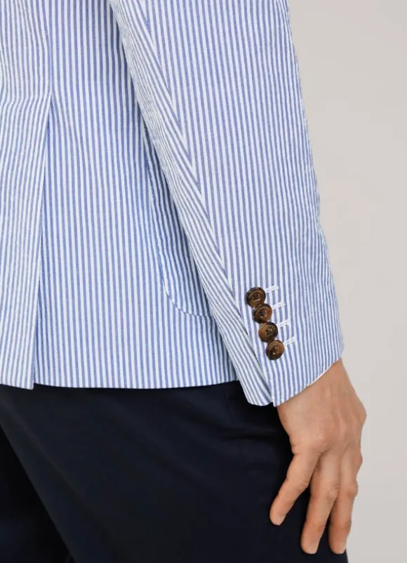 striped seersucker blazer