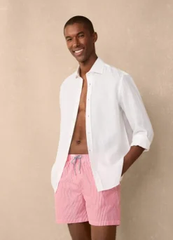 striped seersucker swim shorts
