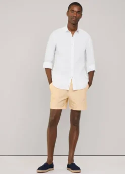 striped seersucker swim shorts
