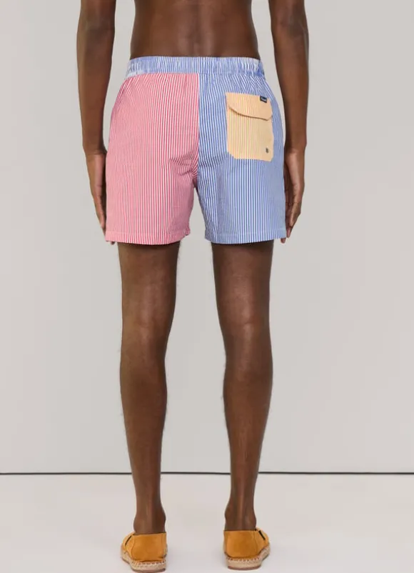 striped seersucker swim shorts