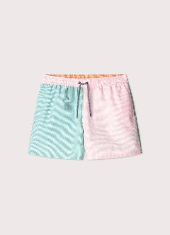 striped seersucker swim shorts
