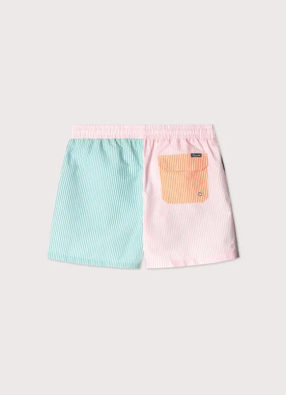 striped seersucker swim shorts